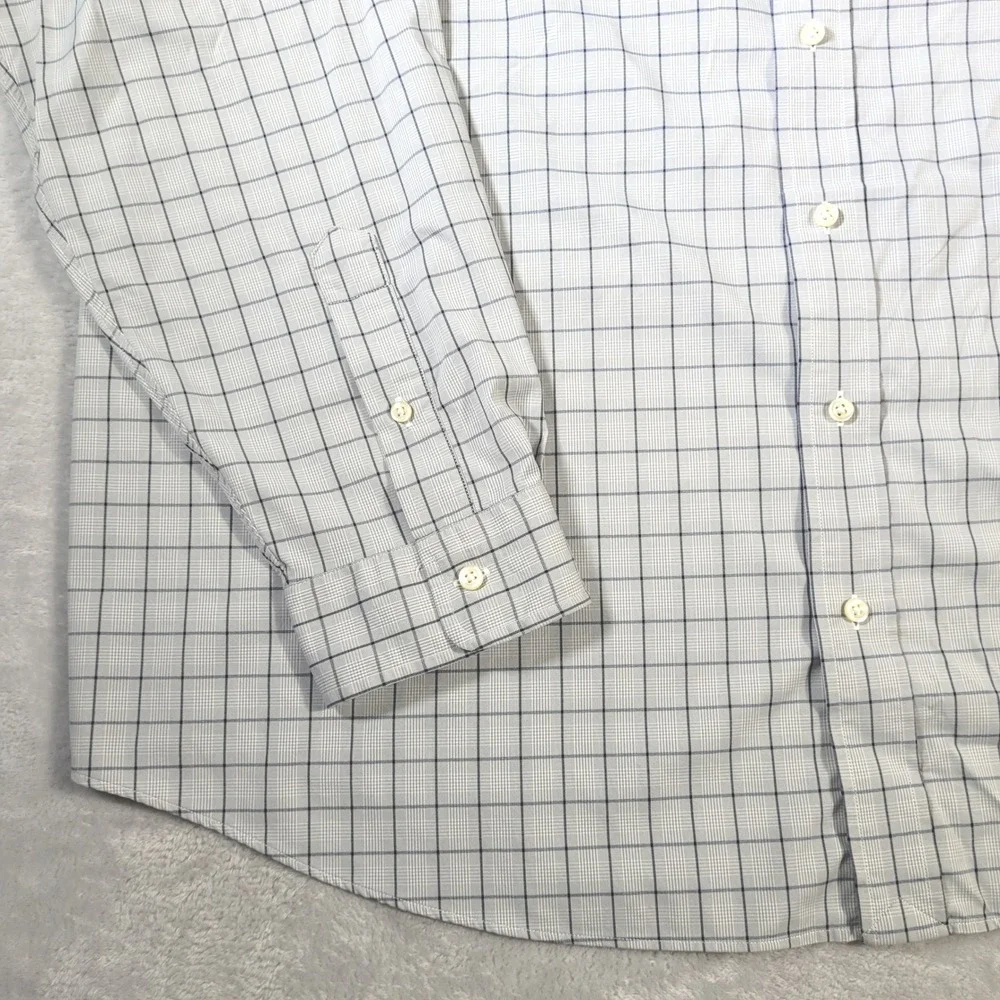 Polo Ralph Lauren Shirt Mens 3XB Gray Blue Plaid Performance Long Sleeve Stretch